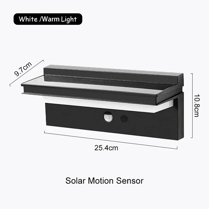 Solar Power Wall Lamp IPX5 Waterproof Garden Lights Motion Sensor  Energy Saving Light for Exterior Spot Porch Yard Lighting