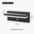 Solar Power Wall Lamp IPX5 Waterproof Garden Lights Motion Sensor  Energy Saving Light for Exterior Spot Porch Yard Lighting
