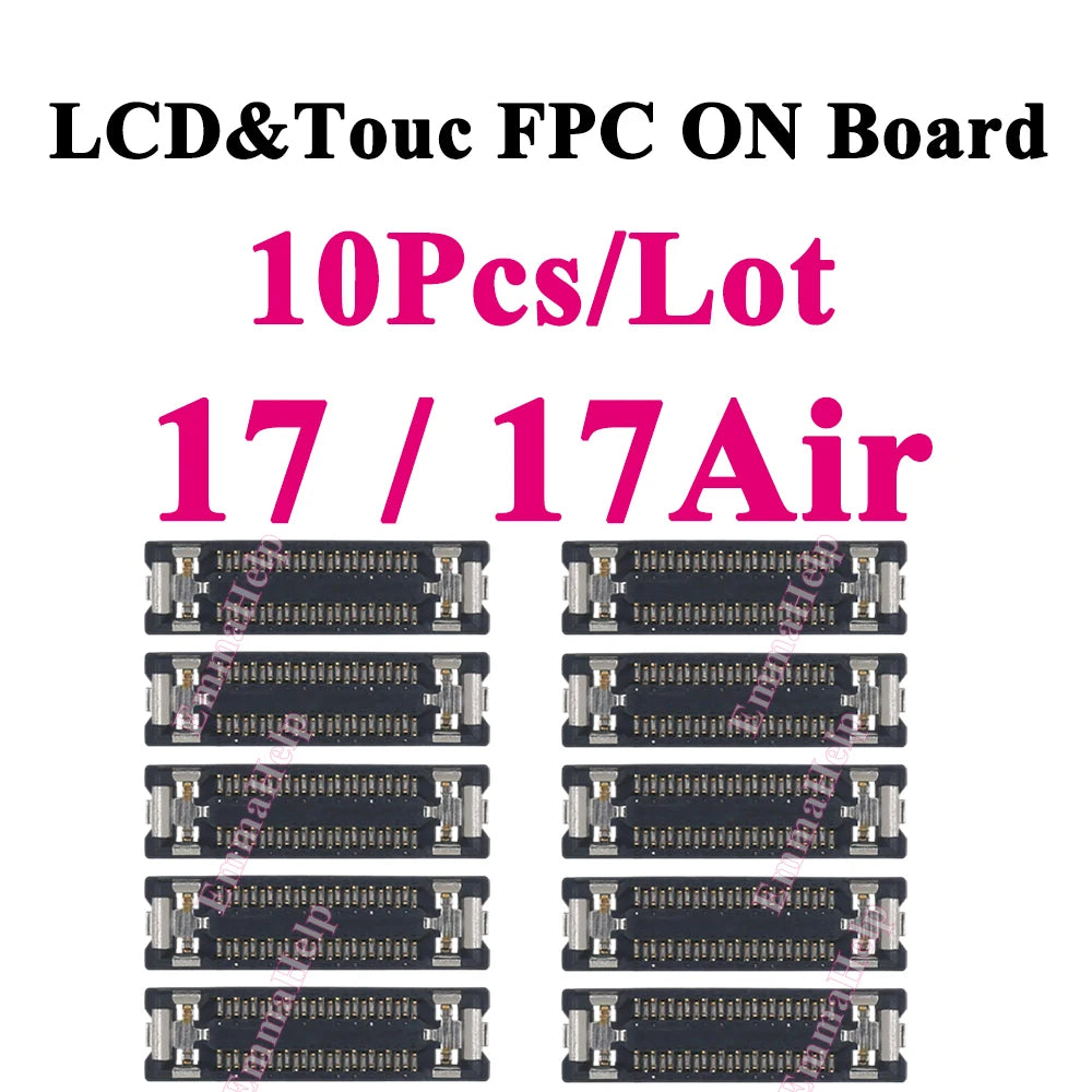 10Pcs LCD Display Touch FPC Connector for iPhone 17 17Pro 16 15 14 Pro Max Motherboard Logic Board Screen Plug Replacement