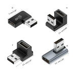 USB 3.0 Male to Female 90 Degree Right Angle Extension Adapter USB Upward Elbow Adapter 10Gbps for Laptop PC Connector Converte