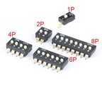 5Pcs Slide Type Switch Module 1 2 3 4 5 7 8 10PIN /1.27/2.54mm Position Way SMD/DIP Pitch Toggle Switch Snap Switch Dial Switch