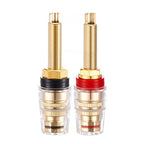 HIFI Copper Socket Plug Crystal Audio Speaker Connector Gold-plated Amplifier Terminal Binding Post Banana Plug Socket M8 L8