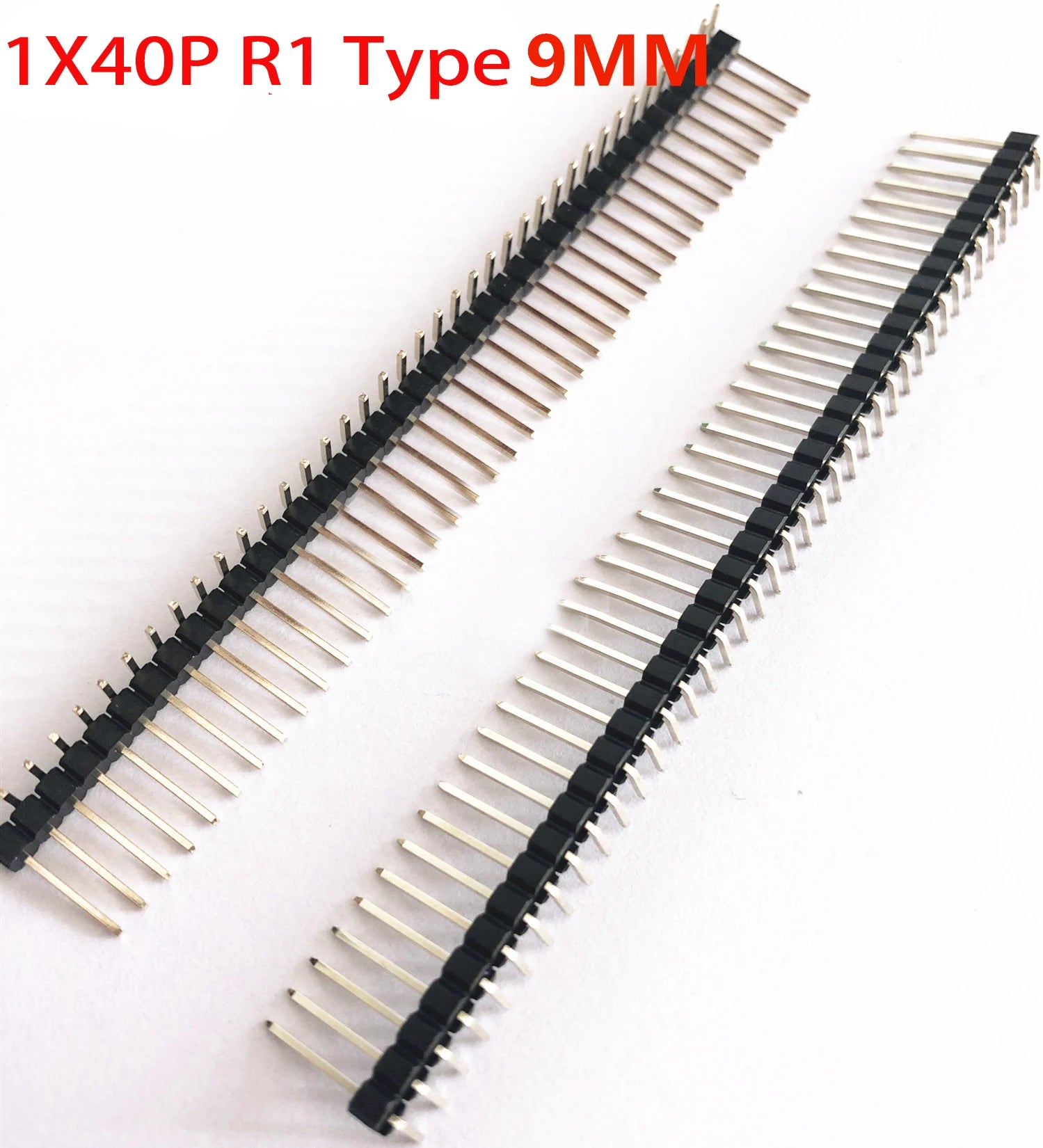 20pcs 2.54mm 1x40P Right Angle Extended Extra Long Pin 90d R1 R2 Optional Gold Single Row Breakable PCB Male Header Connector