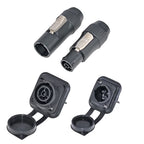 10PCS Waterproof PowerCON True Locking Connector 3-Pin  Male Plug Jack, IP65 PA66 Black/Orange Power Cable Connector