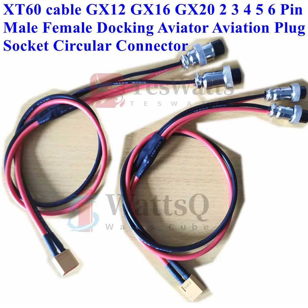 Battis power XT60 cable to GX12 GX16 GX20 2 3 4 5 6 Pin  Male Female Docking Aviator Aviation Plug  Socket Circular Connector