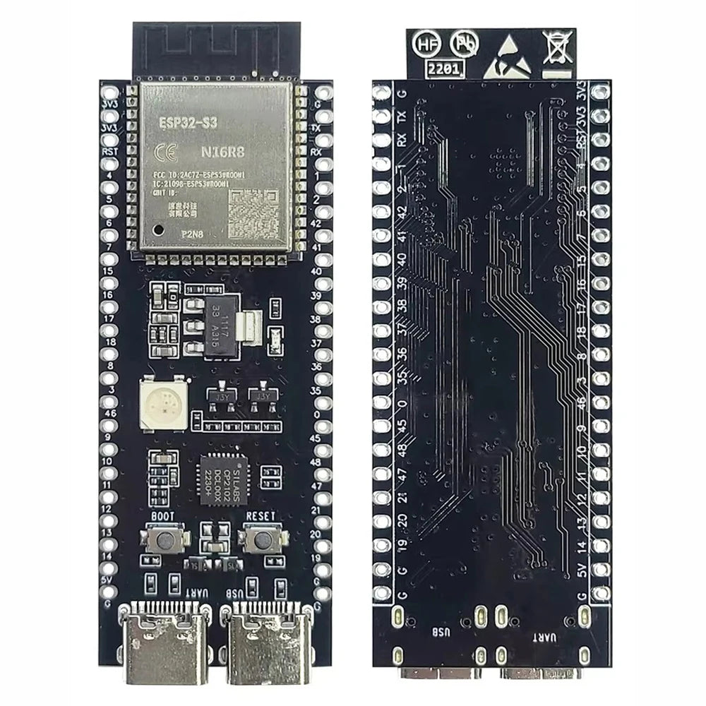 ESP32-S3-DevKitC-1 Development Board BT 2.4G Wifi Module for Arduino 8MB PSRAM 16MB FLASH N16R8 44Pin CP2102 Type-C ESP32S3