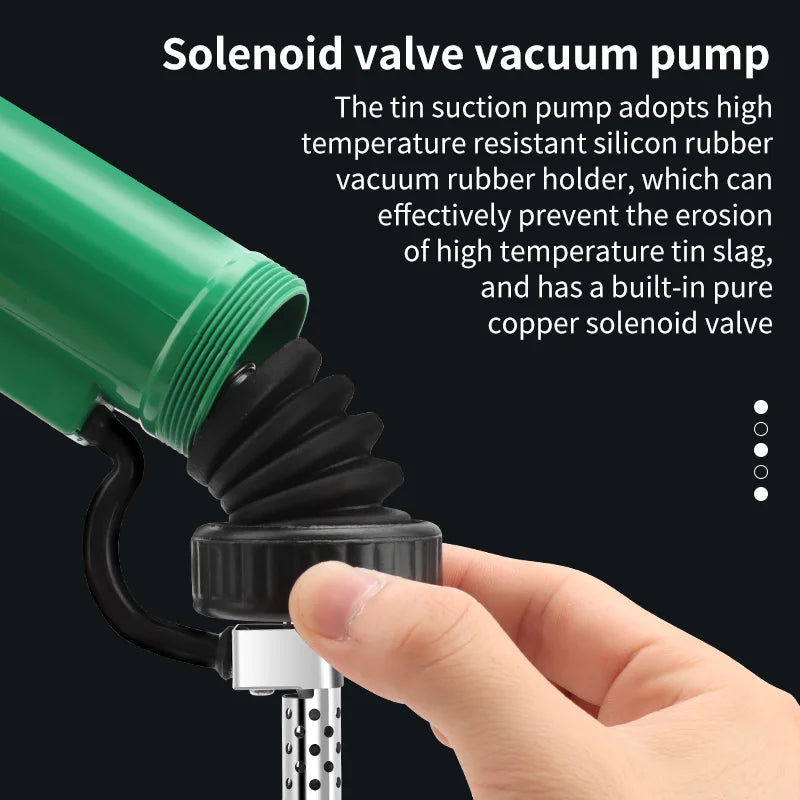 LUXIANZI 220V 50Hz Electric Suction Gun Vacuum Solder Sucker Tin Soldering Iron Desolder Pump Repair Welding Tools with Nozzle