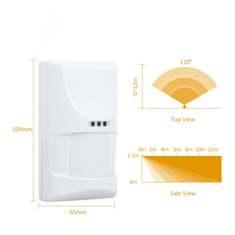 1/3pcs Wired Indoor PIR Microwave Motion Sensor Detector Dual Tech Pet Immune Anti-theft Burglar Alarm with Anti-tamper Switch