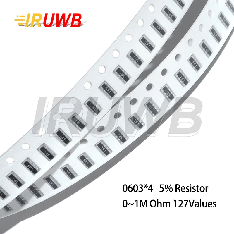 100pcs 0603x4 8P4R 4D03 5% Chip Resistor Networks Arrays 0R 10R 100R 470R 1K 10K 20K 100K 470K 1M