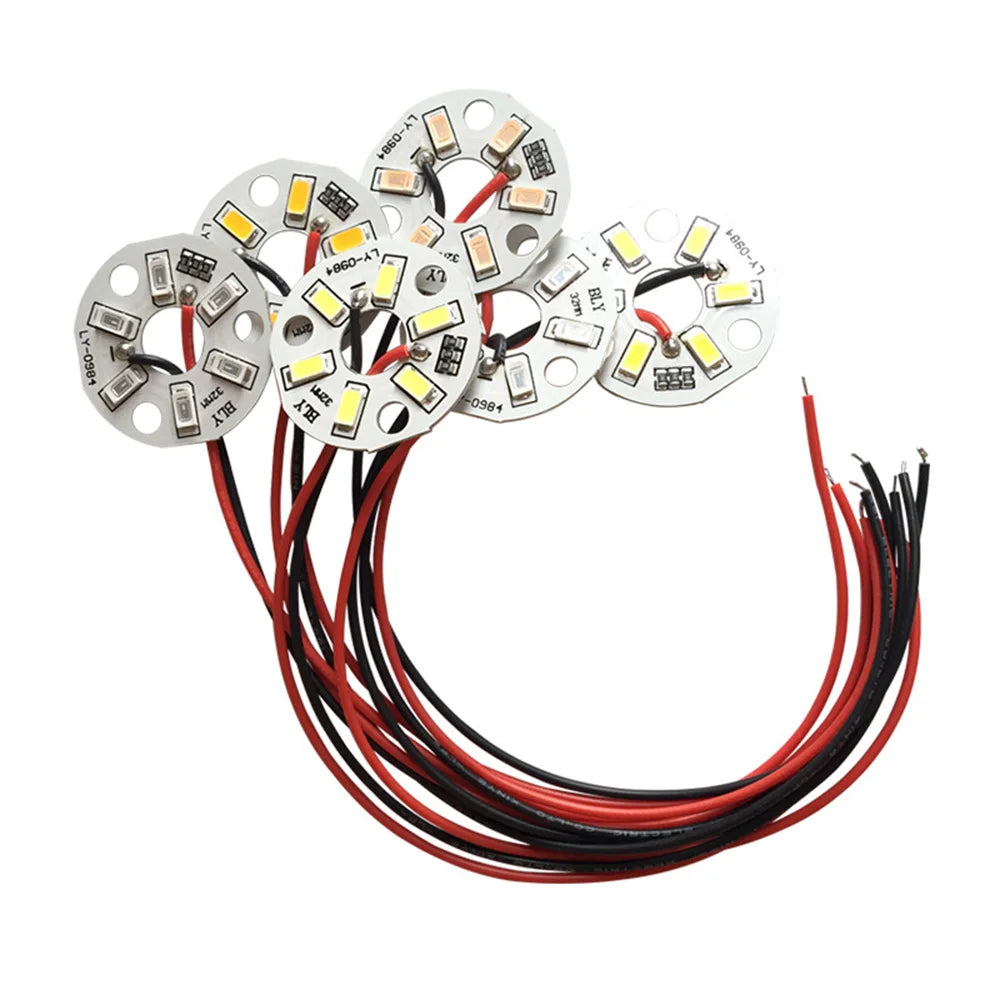 5/10 Pcs LED 3W 5V USB Light Board SMD 5730 Chip Red Green Warm White Yellow Purple Round Changing Light Source With 20 Cm Cable