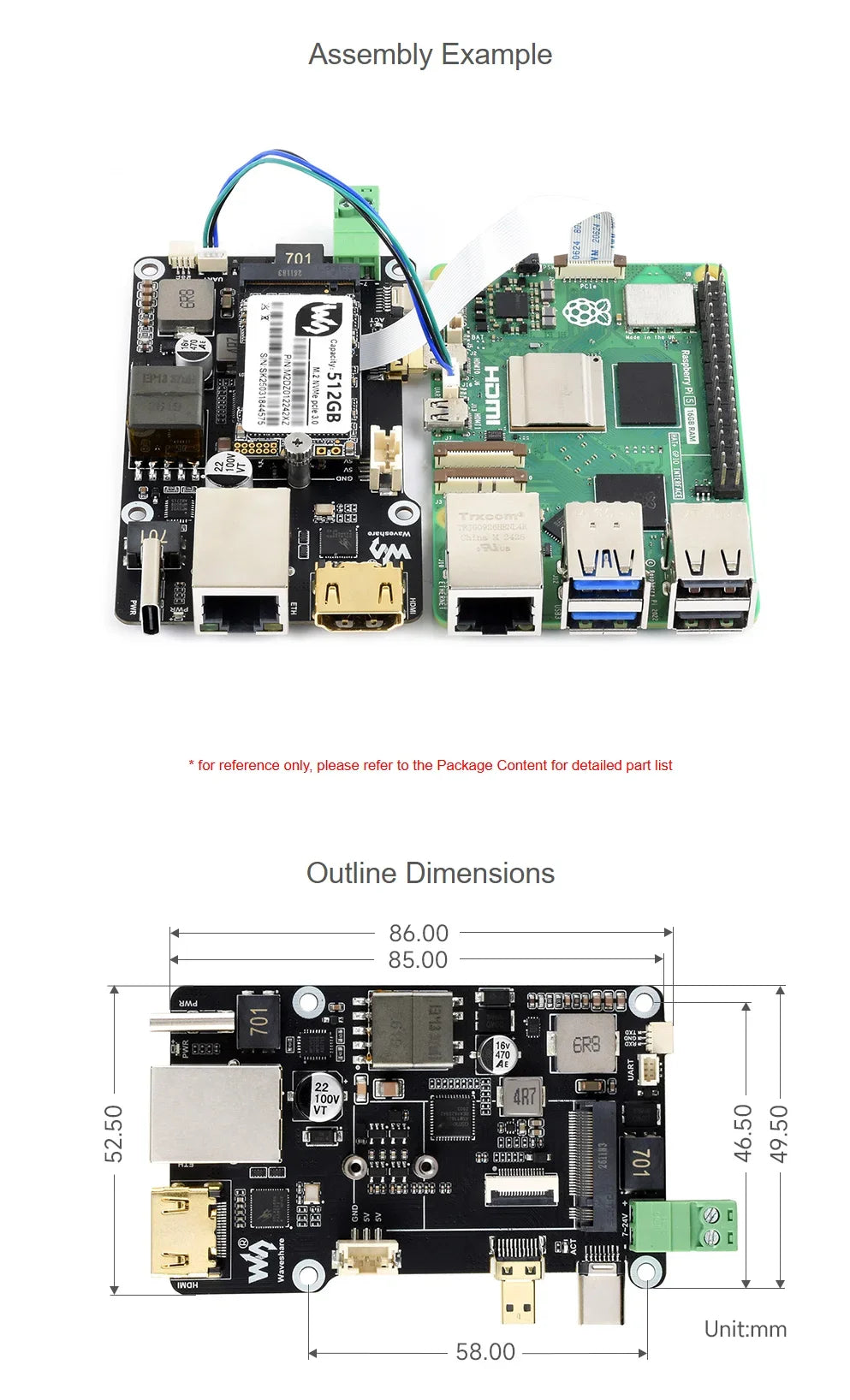 Raspberry Pi 5 PCIe To.2 NVME SSD Multi Function Adapter Board PoE Ethernet Power Over RJ45 Ethernet Driver-