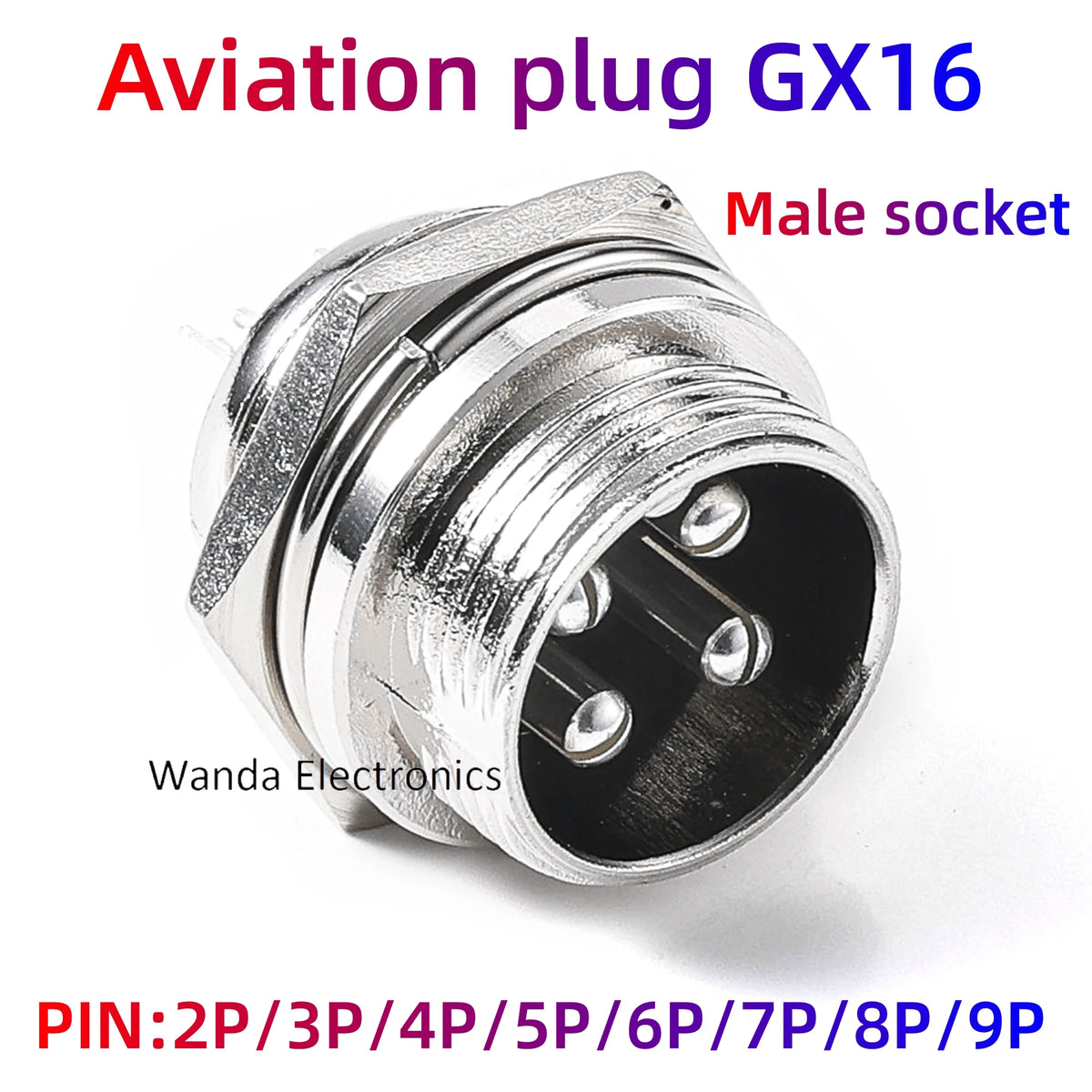 90 Degree Right Angle GX16 Aviation Connector, 2‑8 Pin L‑Shape Male Female Circular Plug Socket for Industrial Equipment