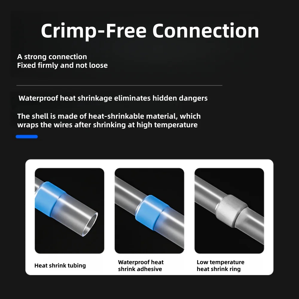 Heat Shrinkable Tube Waterproof Solder Ring Wire Connectors 10/30/50PCS Awg22-18 Butt Bushing Electrical Splice Terminal