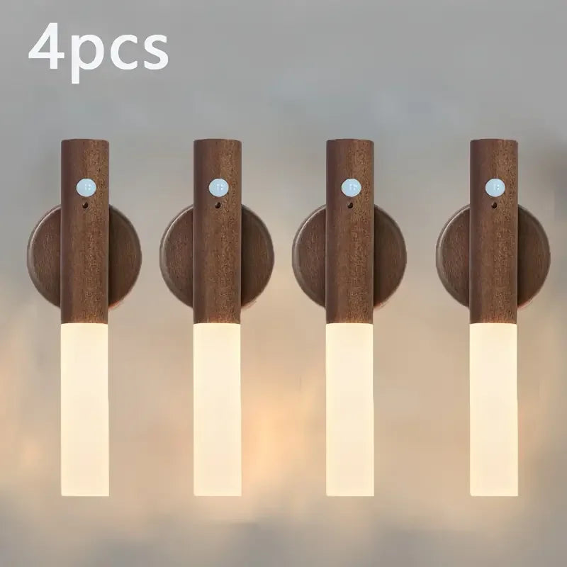Creative Intelligent Auto PIR Motion Sensor LED Rechargeable Magnetic Night Light Wall Light Kitchen Cabinet Light Bedside Lamp