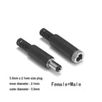 1-10Pcs 5.5 x 2.1mm 12V DC Power Male Plugs Connector Female Jack Screw Nut Panel Mount Adapter For DIY Projects Connector