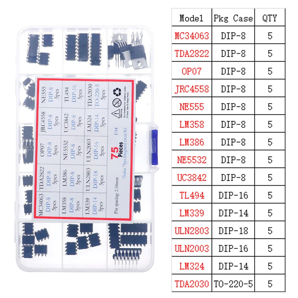 IC Integrated Circuit Chip Assortment Kit DIP SMD series 74HCXX 74LSXX CD4000 Common CMOS Logic IC Sockets set DIY Mix Pack