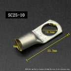 SC Type Wire Nose Terminal SC6 SC10 SC16 SC25 SC35 Bare Copper Battery Block Lugs Hole ID6/8/10/12mm Crimp Wire Connector