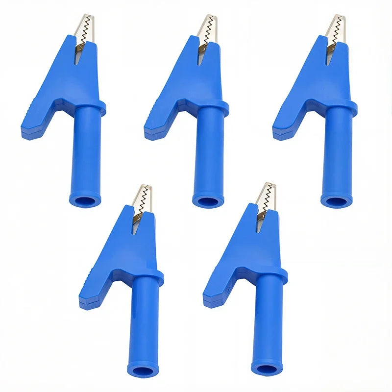 5Pcs 30A Alligator Clip Battery Test Clip Multimeter Pen Cable Probes Crocodile Clamps with 4mm Jack
