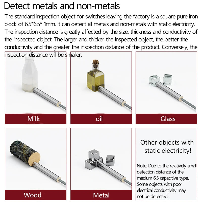 6.5 Capacitive proximity switch, material level, liquid level, material sensor, non-metallic sensor switch, water glass, wood