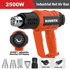 2500W 110V/220V EU/US Industrial Heavy Duty Hot Air Gun For Shrink Wrapping Adjustable Temperature Digital Display Heat Gun