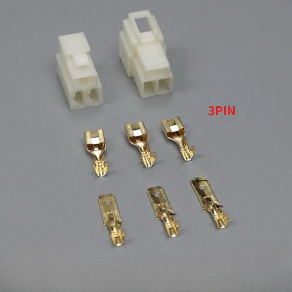 6.3MM 1/2/3/4/6/8/9/12/14/21 PIN Automotive Electrical Connector Cable Terminal Plug Kits Motorcycle For Ebike Car Terminal