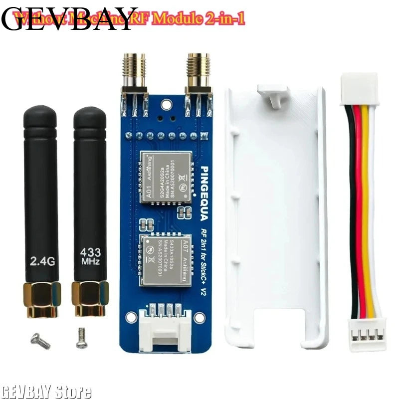 2-in-1 Wireless Communication Module Without RF Chip, Compatible with M5Stack StickCPlus,NRF24 2.4GHz & CC1101 433MHz Base Board