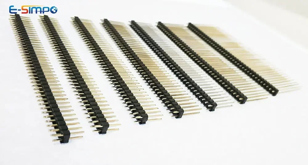 5pcs 2.54mm Pin Header Double Row Single Plastic 2X40P L8.5/9.5/11.4/13/15/21/25/30mm Straight  Gold Board Spacer Male Berg