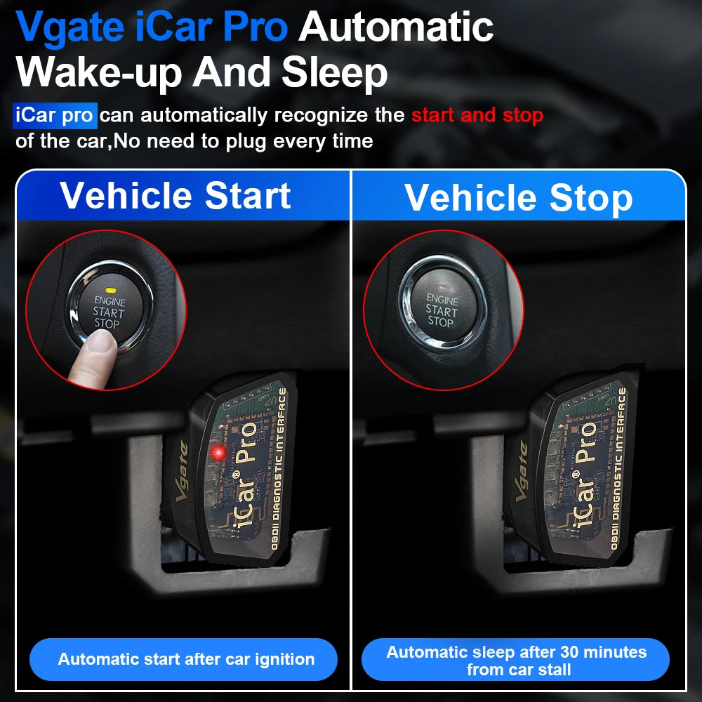 Vgate ICar Pro ELM327 V2.3 OBD 2 Car Diagnostic Tool WIFI Bluetooth 4.0 for IOS/Android BT3.0 Auto Scanner OBD2 Code Reader