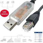 IFD6500 IFD6530 USB to RJ45 RS485 Data Upload Cable for Taiwan Delta IABU Drive Controller Config Program Cable