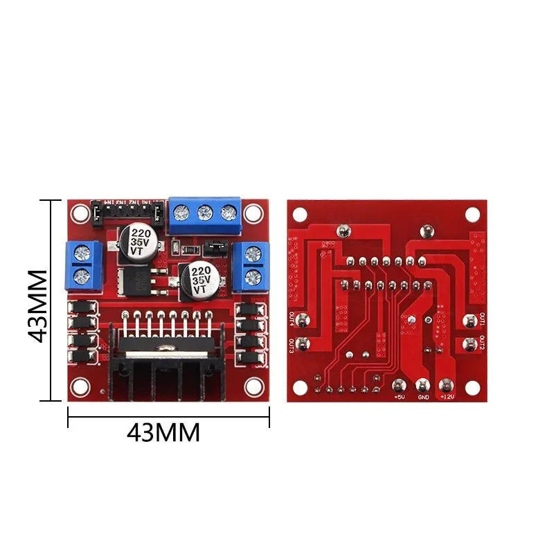 1/2/5pcs L298N Driver Board Module Dual H Bridge DC Stepper Motor Smart Car Robot Breadboard High Power L298 DC Motor Driver