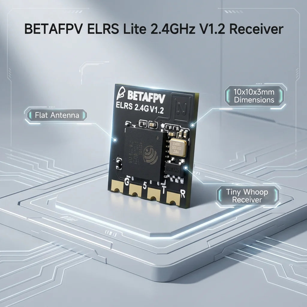 BETAFPV ELRS Lite 2.4GHz V1.2 Receiver ESP8285 SX1280 Flat Antenna 5V Input For Meteor65 Meteor75 Tiny Whoop FPV Racing Drone
