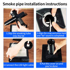 LUXIANZI Fume Extractor Smoking Instrument With LED Light 220V Activated Carbon Filter Sponge Solder Iron Smoke Absorber