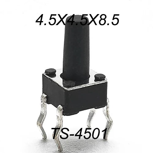 50PCS 4.5X4.5MM 4Pin DIP H=3.5/3.8/4.0/4.3~12mm 12V Tiny Button Tact Switch 260GF Momentary Tactical Push Button Parts Repair