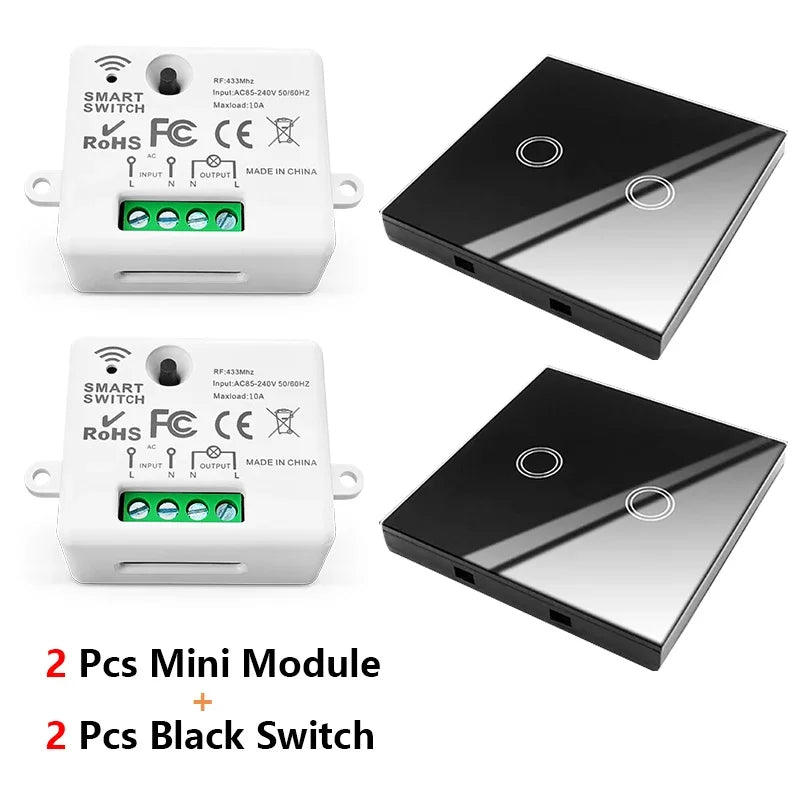 Diese 86 Switch Panel ON/OFF Touch Switch Wireless Light Switch 433Mhz Remote Control ,AC 85V~240V 10A Interruptor for Lighting