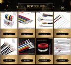 （5 Colors Mix Kit）UL1007 Wire PVC Insulation Tinned Copper Cable Stranded Electrical Line 30/28/26/24/22/20/18/16 AWG PCB Wire