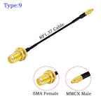 1Pcs RF1.37 Cable SMA Male/Female to MMCX Male 90 Degree Connector 50ohm SMA to MMCX RF Coaxial Extension Jumper OD=1.37 Cable