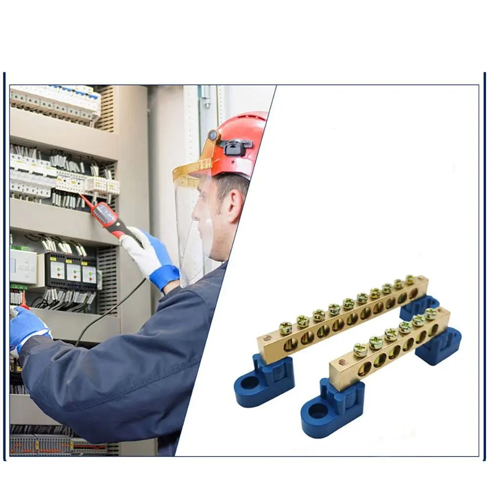 Copper Screw Terminal Block Bar Wiring Row Zero Ground Brass Strip Protection Flame Retardant Distribution Box Connection