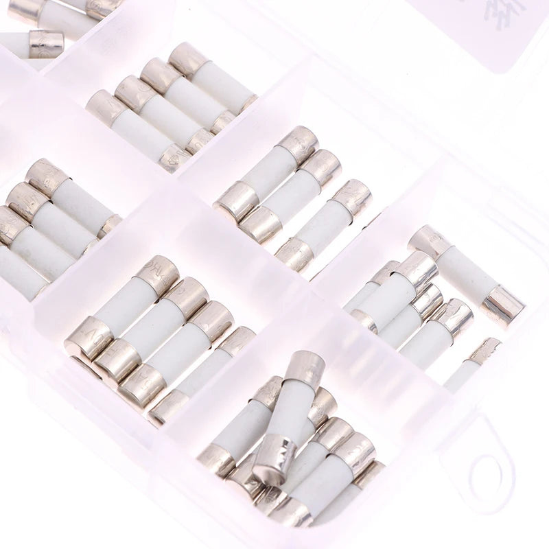 100Pcs Boxed Ceramic Fuse Cartridge 5MM X 20MM Slow Blow T 0.25A 0.5A 1A 2A 3A 5A 8A 10A 15A 20A 250V Ceramic Fuse