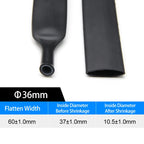 1~10m Glued 4:1 Heat Shrink Tubing 4mm - 72mm Black Double Wall Adhensive Polyolefin Lined Wire Cable Repair Sleeving Wrap