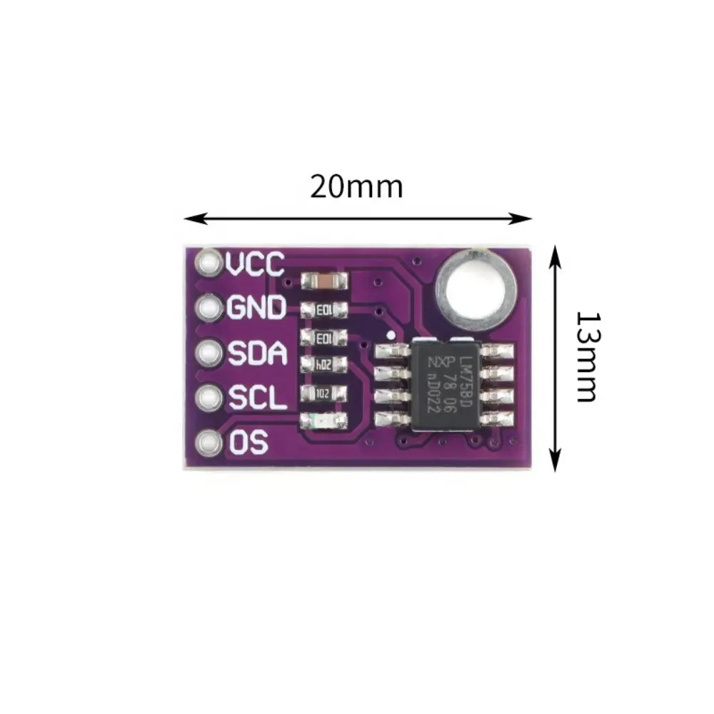 LM75 CJMCU-75 Temperature Sensor Module High Speed I2C IIC Interface High Precision