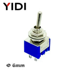 6A 125VAC Mini 6mm Toggle Switch MTS 102 103 202 203 302 303 402 403 on off SPDT DPDT on off on 3PDT Switch with Waterproof Cap