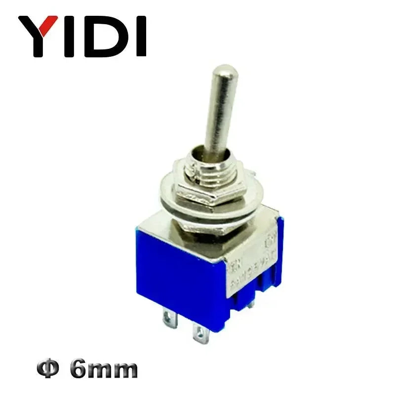 6A 125VAC Mini 6mm Toggle Switch MTS 102 103 202 203 302 303 402 403 on off SPDT DPDT on off on 3PDT Switch with Waterproof Cap