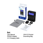 XTAR VX4 V2 18650 Charger AAA/AA 1.5V Li-ion /Ni-MH/LiFePO4 Battery PD20W Fast Charger with LED Display Battery Capacity Tester