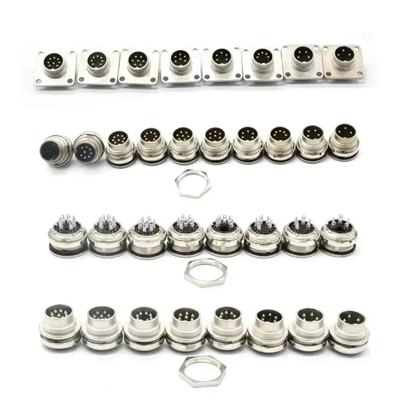 Waterproof C091 M16 Metal Circular Aviation Plug Connector 3Pin 4/5/6/7/8/12/14 Pin Male Female Connector J09 Cable Socket IP67
