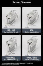 10A 25A 40A 60A 80A 100A Single Phase Slim SSR Solid State Relay With Heat Sink Industrial Relay DIN Rail Mount