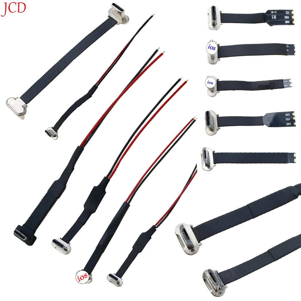 2/4/8/10PCS USB C FPC Flexible Cable 2pin 3pin R1 Type-C Wireless Charging For Android Apple Decryption Plus Welding Wire