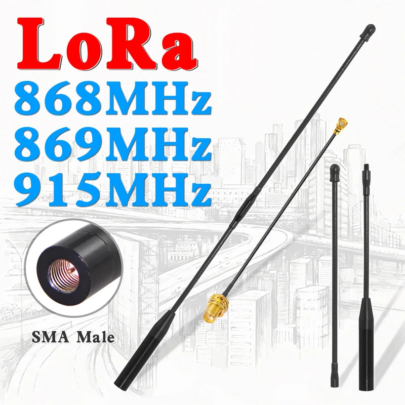 Long-Range LoRa Soft Antenna 868MHz 869MHz 915MHz Use for LoRaWAN Gateway、Helium Hotspot、HNT Miner、IoT Sensor Low SWR