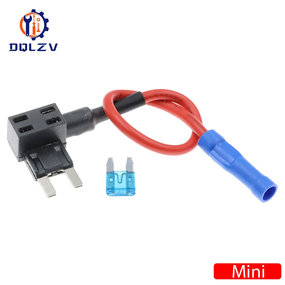 12V Fuse Holder Add-a-circuit TAP Adapter Micro Mini Standard Ford ATM APM Blade Auto Fuse with 10A Blade Car Fuse with holder