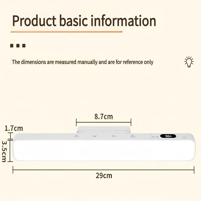 LED Eye‑Caring Desk Lamp Rechargeable Magnetic Night Lights Mirror Front Lamp Dormitory Student Reading Small Desk Lamp