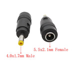 DC Jack Plug Adapter DC Power 5.5 x 2.1mm Female to 4.0 x 1.7mm Male Connector for Laptop Notebook Charging Interface Conversion